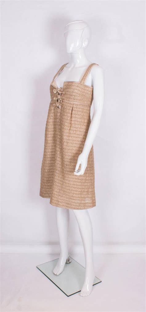 Vintage Valentino Roma Soft Gold Cocktail Dress For Sale at 1stDibs