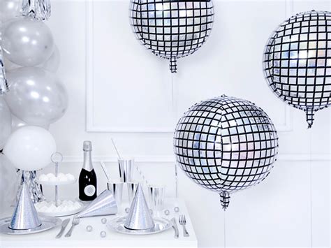 Disco Ballon Discokugel Partydeko 40 cm günstige Faschings Partydeko