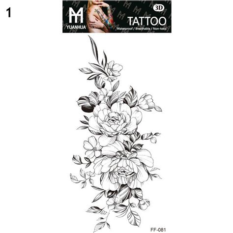 Sexy Blumen Temporäres Tattoo Sticker Wasserfest Bein Arm Falsche