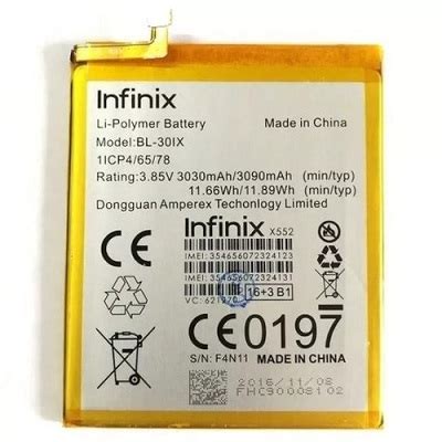 Original Infinix Hot S Battery Price In Bangladesh Nur Telecom