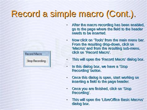 advanced word processing record  simple macro