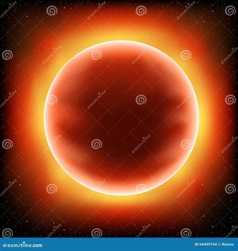 Red Sun Space Stock Vector Illustration Of Heat Background 64499744