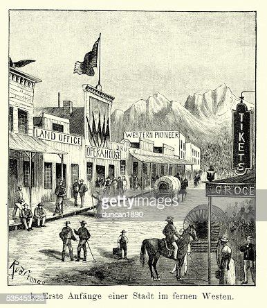 century north america wild west town high res vector graphic