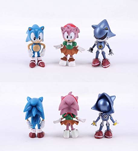 6 Pcs Sonic Hedgehog Action Figures The Sonic Action Figures Cake