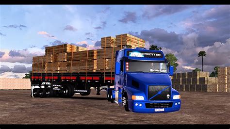 Volvo NH12 Carregando Madeiras Na Granel 4 Eixos Mapa RC Brasil ETS2