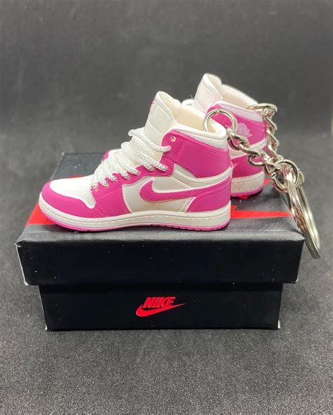 Air Jordan 1 Retro High Bright Pink 3d Mini Sneakers Pair Etsy