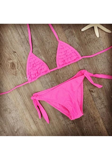 Pembe K Z Mayo Toprak Bebek Ocuk Mayo Biquini Infantil Mayolar Falbala Bikini K Z Ya In