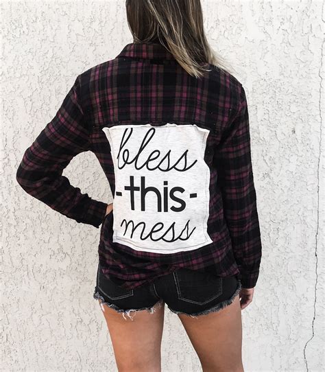 Flannel With Customized T Shirt Etsy