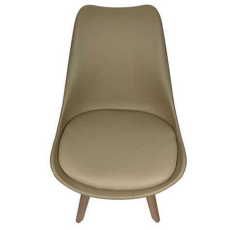 Cadeira Eames Leda Base Madeira sem Braço Nude MadeiraMadeira