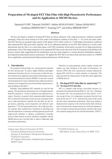 PDF Preparation Of Nb Doped PZT Thin Film With High DOKUMEN TIPS