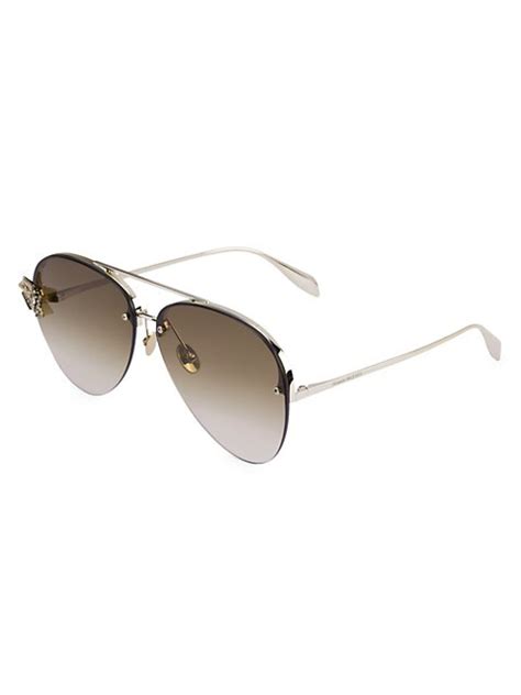 Shop Alexander Mcqueen Couture 63mm Aviator Sunglasses Saks Fifth Avenue