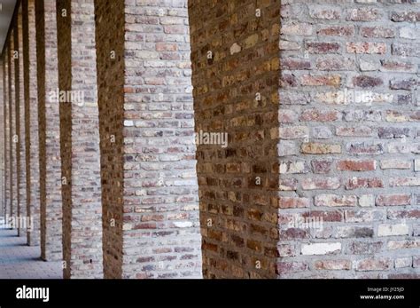 Colonnade With Brick Pillars Stock Photo Alamy