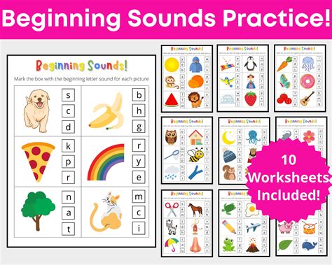 Beginning Sound Worksheet Letter Sounds Learning To Read Etsy