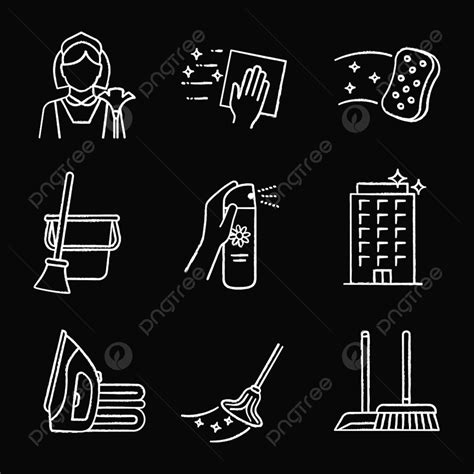 Cleaning Service Poster Vector Art PNG Cleaning Service Chalk Icons