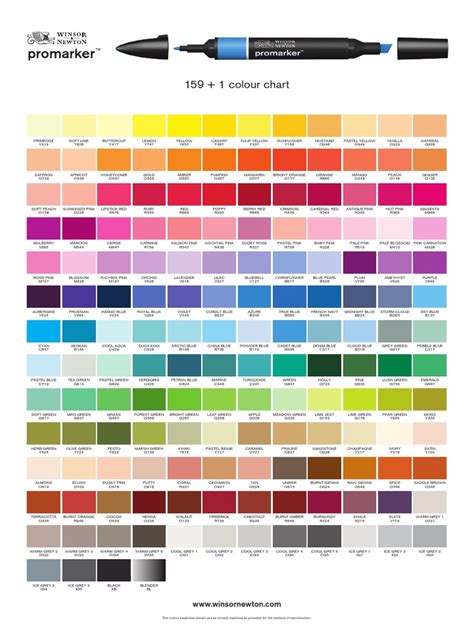 Promarker Colour Chart 2019 Pdf Blue Qualia