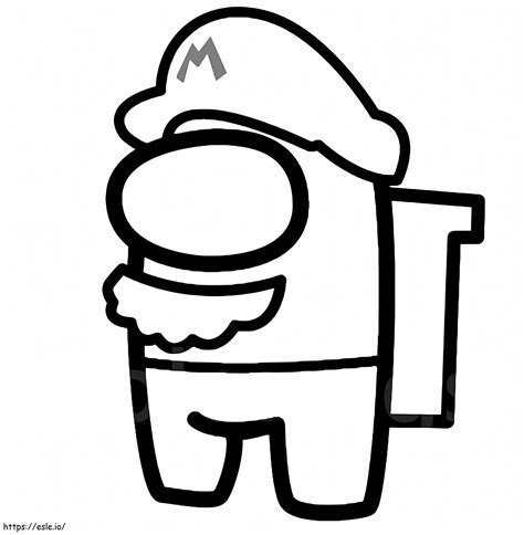 Among Us Mario Coloring Page