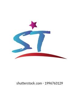 letter st icon colorful vector illustration stock vector royalty