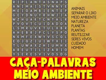 Jogo caça palavras do meio ambiente