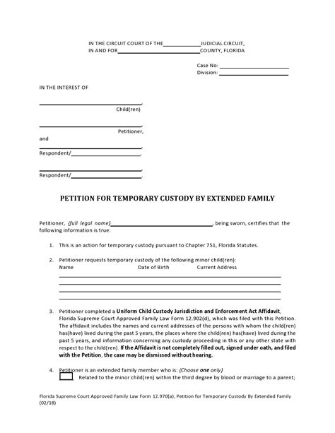 Printable Temporary Guardianship Forms