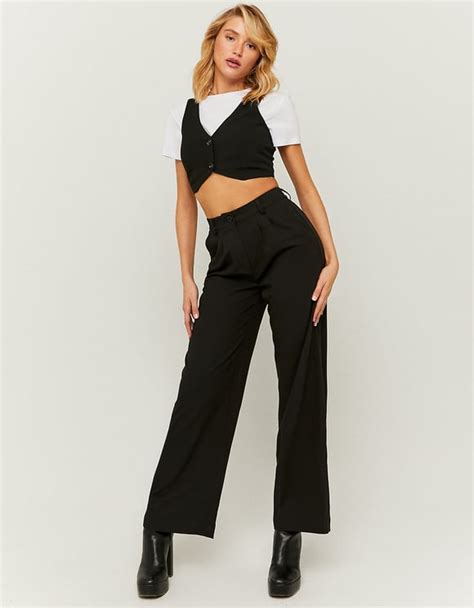 Schwarze High Waist Wide Leg Hose Tally Weijl Deutschland