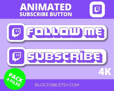 Twitch Animated Subscribe Button Animation for Twitch Video - Etsy