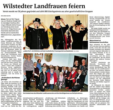 Jubiläum 50 Jahre LandFrauen Wilstedt