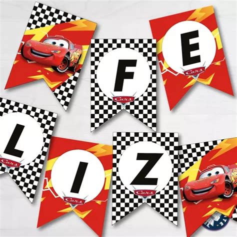 Banderines Imprimibles Feliz Cumple Cars Rayo Mcqueen En Venta En