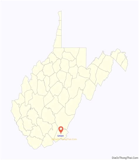 Map of Union town, West Virginia