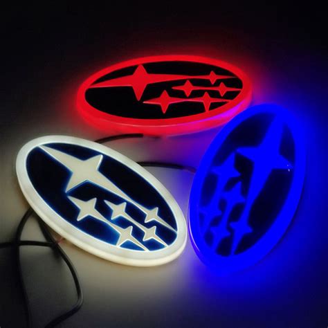 LED Light Logo For SubaruModified Car Logo Front Rear Bumper Logo