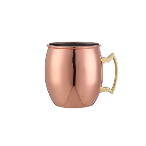 Wholesale Stainless Steel Moscow Mule Mug With Brass Handle Copper