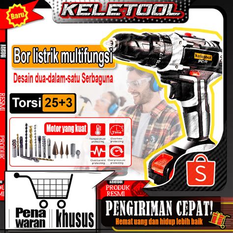 Jual Tengoo 108VF Mesin Bor Elektrik Drill 10mm Set Reversible Mesin