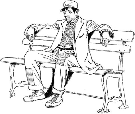 Man On Bench ClipArt ETC