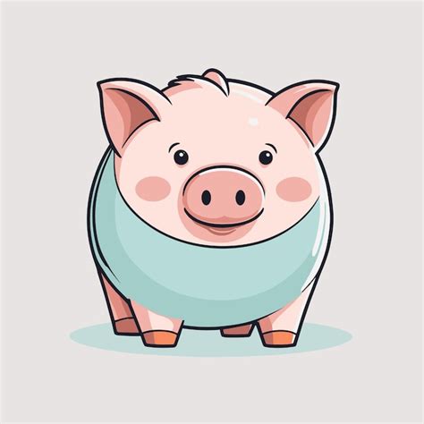 Premium Vector Piggy Bank Vector Illustration Cartoon Drawing