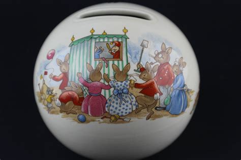 Royal Doulton Round Globe Ball Coin Bank Bunnykins The Puppet Etsy