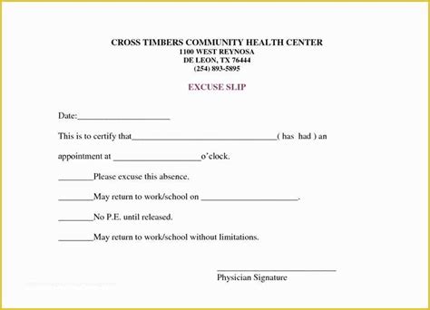 Fake Covid Doctors Note Template