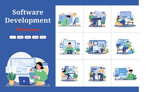 premium software development illustration pack  design