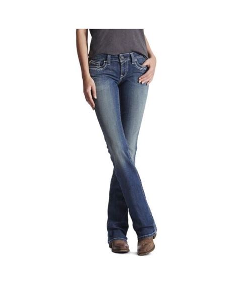 Ariat Womens R E A L Mid Rise Stretch Entwined Boot Cut Jean 10017510