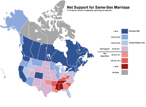 Us State And Canadian Province Support For Same Sex Marriage Rmapporn