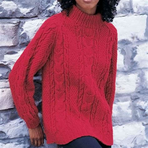 Free Pdf Download From Yarnspiration Patons Cabled Raglan Sweater