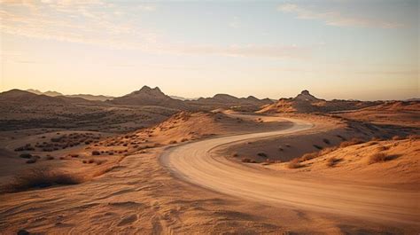 Premium Photo Desert With Sand Dunes And Footprints In The Sand