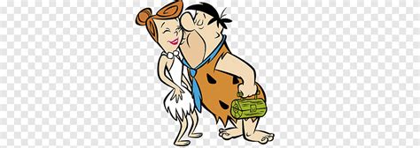 The Flinstones Character Illustration Fred Kissing Wilma At The Movies Cartoons Png Pngegg