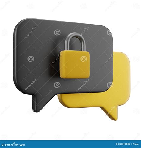 Chat, Speech Bubbles and Closed Padlock Icon Stock Illustration