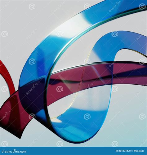 3d Rendering A Display Of Translucent With Refraction Art Design Stock