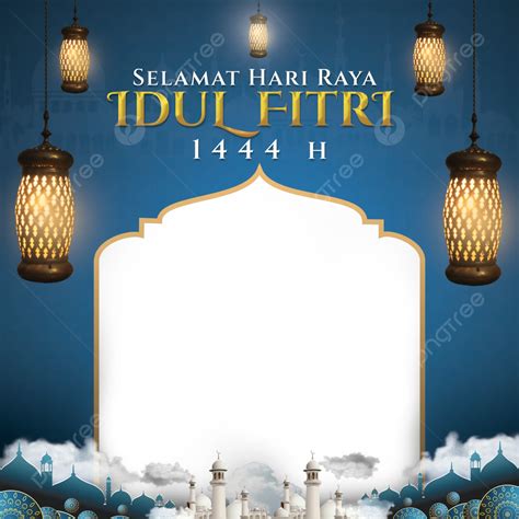 รูปการไล่ระดับสีฟ้าของ Eid Mubarak ที่มีความสุข Png Psd สุขสันต์วันอ