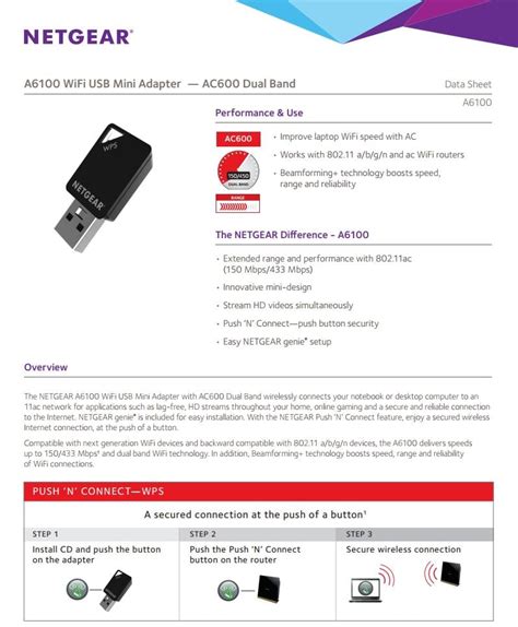 Netgear A6100 Wireless AC600 Dual Band WiFi USB Mini A6100-10000S Adapter - PCC COMPUTERS