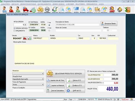 Programa Ordem De Serviço Para Oficina Mecânica Vendas V3 0 R 135 00