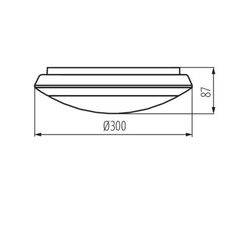 Plafonnier LED Saillie 16W 1300lm Détecteur Étanche IP66 300mm Blanc