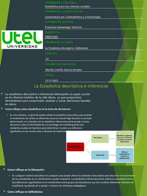 estadistica descriptiva  inferencial  estadisticas