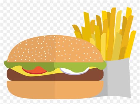 Hamburger And Fries - Hamburger And Chip Clipart, HD Png Download ...