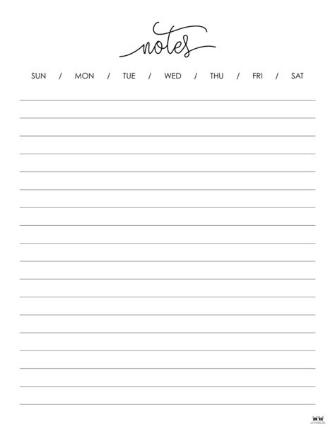 Free Printable Notes Page Template Printable Templates Free